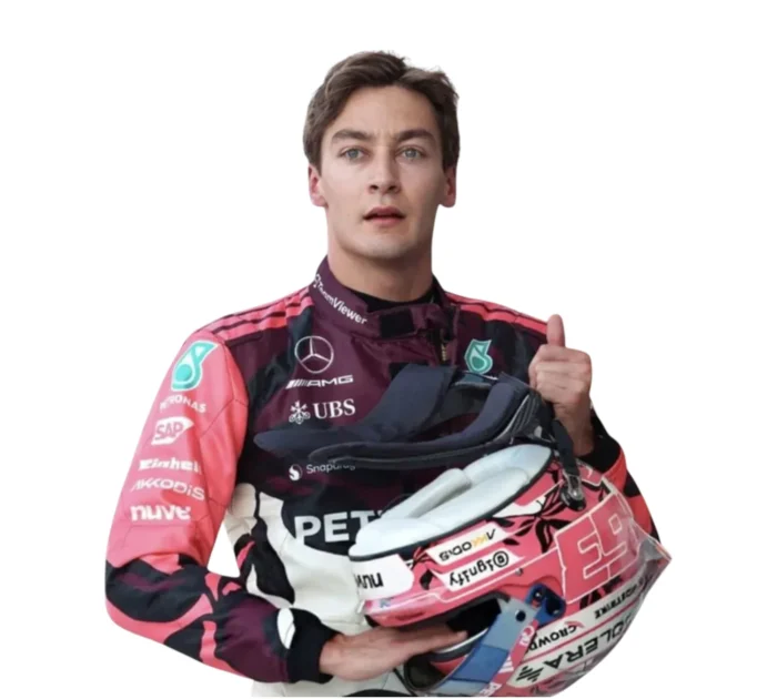 New 2025 George Russell Mercedes Miami GP F1 Racing Suit - Image 2